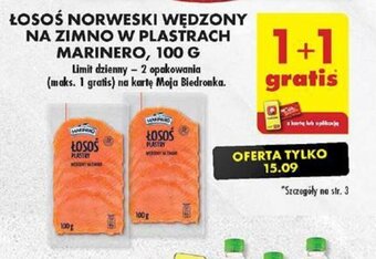 Biedronka ŁOSOŚ NORWESKI WĘDZONY NA ZIMNO W PLASTRACH MARINERO, 100 G oferta