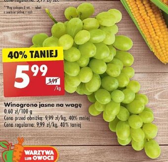 Biedronka Winogrono jasne na wagę 1 kg oferta