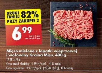 Biedronka Mięso mielone z łopatki wieprzowej i wołowiny Kraina Mięs, 400 g oferta