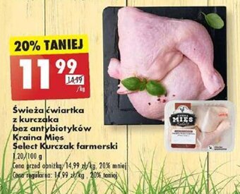 Biedronka Świeża ćwiartka z kurczaka bez antybiotyków Kraina Mięs Select Kurczak farmerski 1 kg oferta