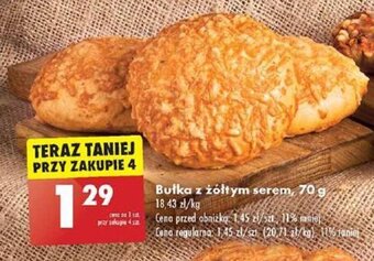 Biedronka Bułka z żółtym serem, 70 g oferta
