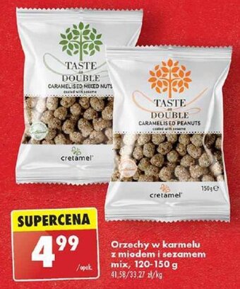 Biedronka Orzechy w karmelu z miodem i sezamem mix, 120-150 g oferta