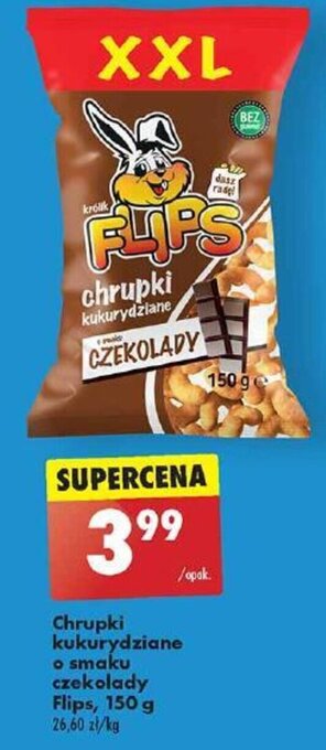 Biedronka Chrupki kukurydziane o smaku czekolady Flips, 150 g oferta