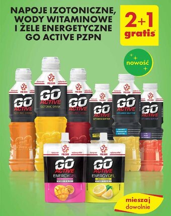 Biedronka NAPOJE IZOTONICZNE, WODY WITAMINOWE I ŻELE ENERGETYCZNE GO ACTIVE PZPN oferta