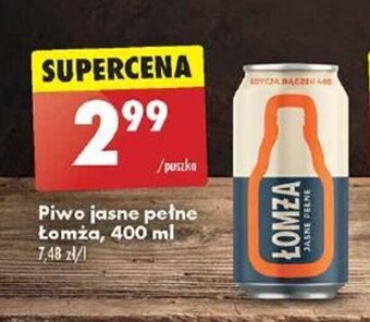 Biedronka Piwo jasne pełne Łomża, 400 ml oferta