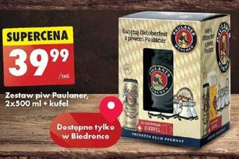 Zestaw piw Paulaner, 2 x 500 ml + kufel