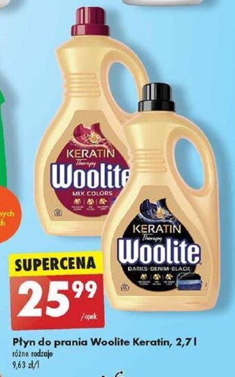 Biedronka Płyn do prania Woolite Keratin, 2,7 l oferta