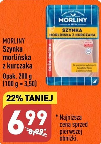ALDI MORLINY Szynka morlińska z kurczaka 200g oferta