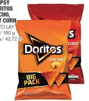 EuroSPAR Doritos nacho chipsy kukurydziane o smaku serowym 180 g oferta