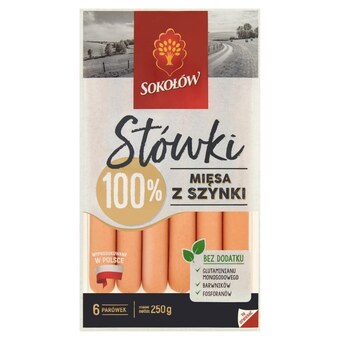 Passa Sokołów stówki parówki z szynki 250 g (6 sztuk) oferta