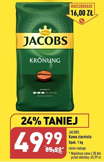 ALDI JACOBS Kawa ziarnista Opak. 1 kg oferta