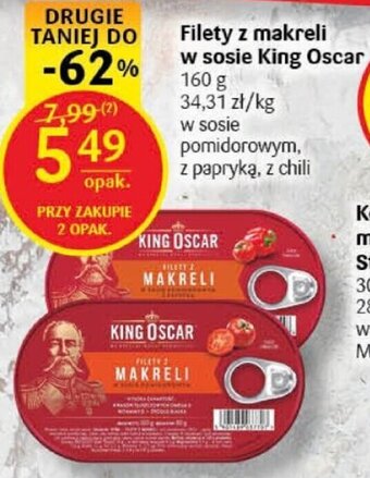 Filety z makreli w sosie King Oscar 160 g