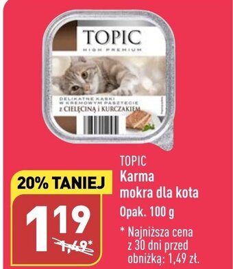 ALDI TOPIC Karma mokra dla kota 100 g oferta
