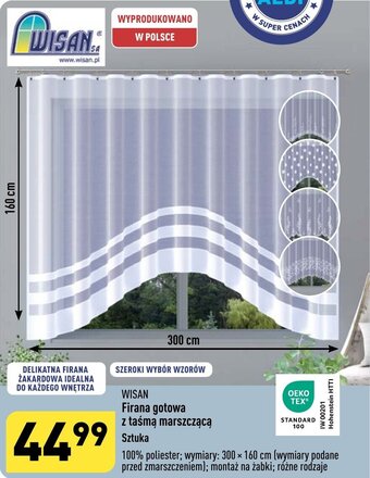 ALDI WISAN Firana gotowa z taśmą marszczącą oferta