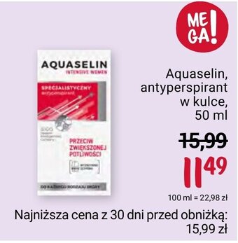 Rossmann Aquaselin, antyperspirant w kulce, 50 ml oferta