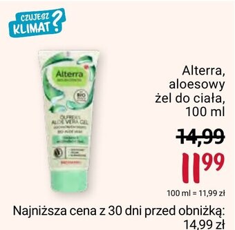 Rossmann Alterra, aloesowy żel do ciała 100 ml oferta