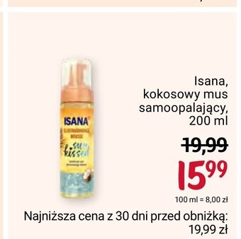 Rossmann Isana kokosowy mus samoopalający 200 ml oferta