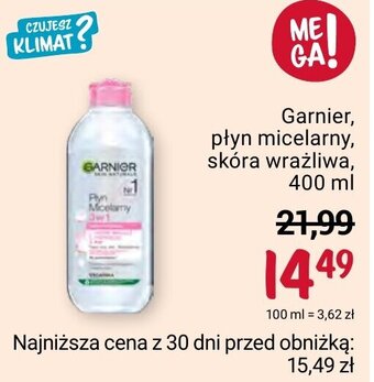 Rossmann Garnier płyn micelarny skóra wrażliwa 400ml oferta