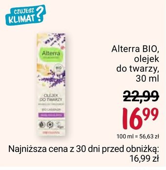 Rossmann Alterra BIO olejek do twarzy 30 ml oferta