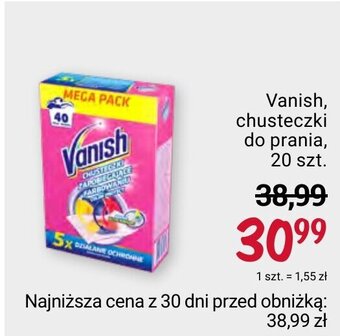 Rossmann Vanish chusteczki do prania 20 szt. oferta