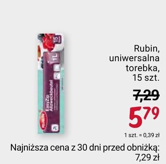 Rossmann Rubin uniwersalna torebka 15 szt. oferta