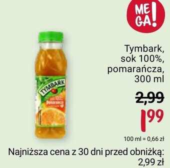 Rossmann Tymbark sok 100% pomarańcza 300 ml oferta