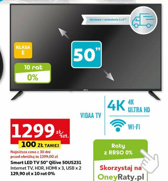 Auchan Smart LED TV 50" Qilive 50US231 oferta
