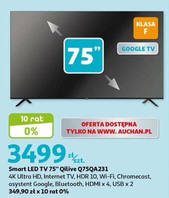 Auchan Smart LED TV 75" Qilive Q75QA231 oferta
