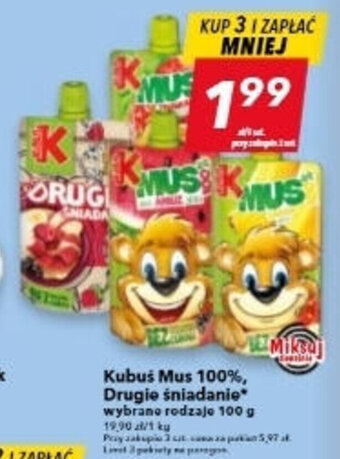 Lewiatan Kubus Mus 100%, Drugie śniadanie 100g oferta