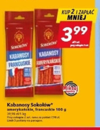 Lewiatan Kabanosy Sokołów 100g oferta