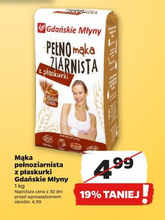 Netto Mąka pełnoziarnista z płaskurki gdańskie młyny oferta