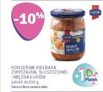 Stokrotka KONSERWA KIEŁBASA ZWYCZAJNA, TŁUSZCZOWO-MIĘSNA ŁUKÓW 465-500 G oferta