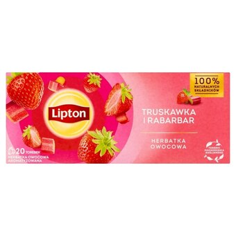 Stokrotka Lipton herbatka owocowa truskawka i rabarbar 32 g (20 torebek) oferta