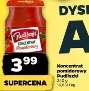 Netto Koncentrat pomidorowy pudliszki oferta