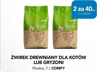AquaelZOO ŻWIREK DREWNIANY DLA KOTÓW LUB GRYZONI Pinokio, 7 I, COMFY oferta