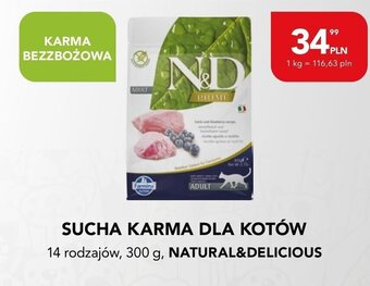 AquaelZOO SUCHA KARMA DLA KOTÓW 14 rodzajów, 300 g, NATURAL&DELICIOUS oferta