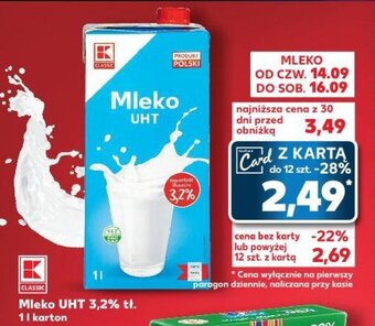 Kaufland Mleko UHT 3,2% tł. 1 l oferta