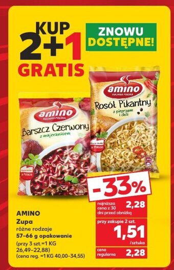 Kaufland AMINO Zupa 57-66 g oferta