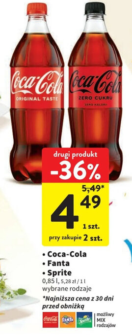 Intermarche Coca-Cola FANTA Sprite 0,85l oferta