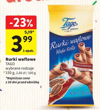 Intermarche Rurki waflowe TAGO 150 g oferta