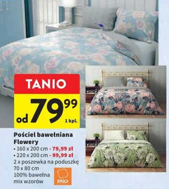 Intermarche Pościel bawełniana Flowery 160 x 200 cm oferta