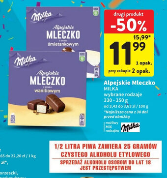 Intermarche Alpejskie Mleczko MILKA 330-350 g oferta