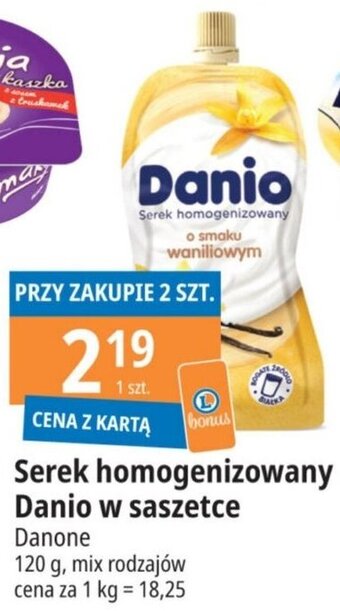 E.Leclerc Serek homogenizowany Danio w saszetce 120 g oferta
