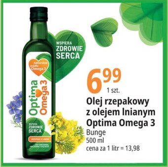 E.Leclerc Olej rzepakowy z olejem Inianym Optima Omega 3 Bunge 500 ml oferta