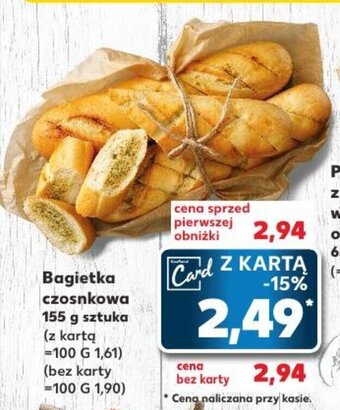 Kaufland Bagietka czosnkowa 155 g oferta