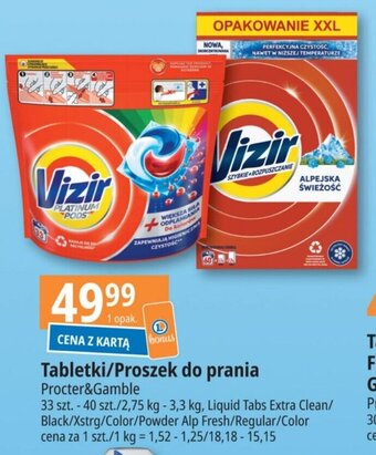 E.Leclerc Tabletki/Proszek do prania Vizir 2,75 kg-3,3 kg oferta