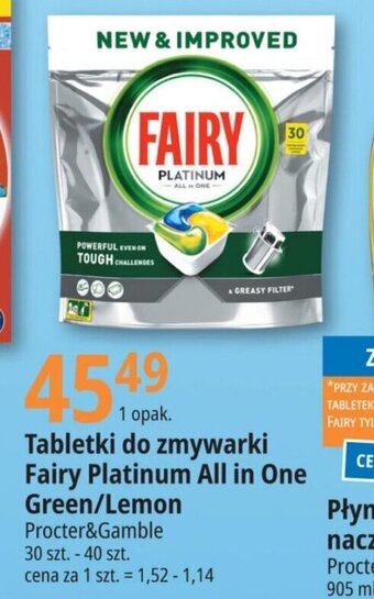 E.Leclerc Tabletki do zmywarki Fairy Platinum All in One 30 szt. / 40 szt. oferta