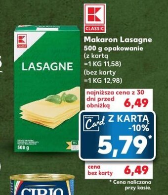 Kaufland Makaron Lasagne 500 g oferta