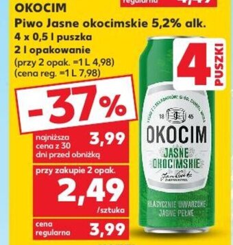 Kaufland OKOCIM Piwo Jasne okocimskie 5,2% alk. 4 x 0,5 l oferta