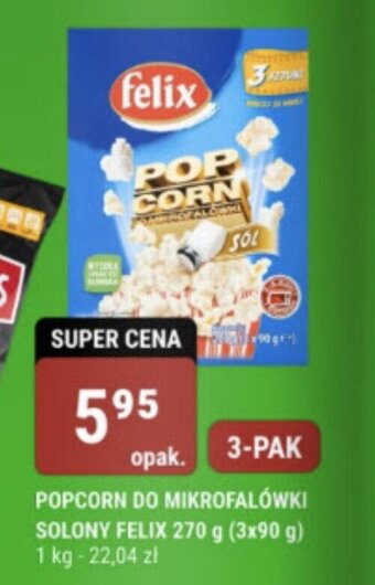 bi1 POPCORN DO MIKROFALÓWKI SOLONY FELIX 270 g oferta